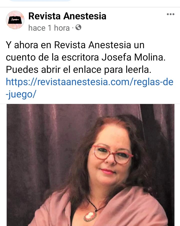 ‘Reglas del juego’ (relato), publicado en la revista literaria Anestesia, de&nbsp;México