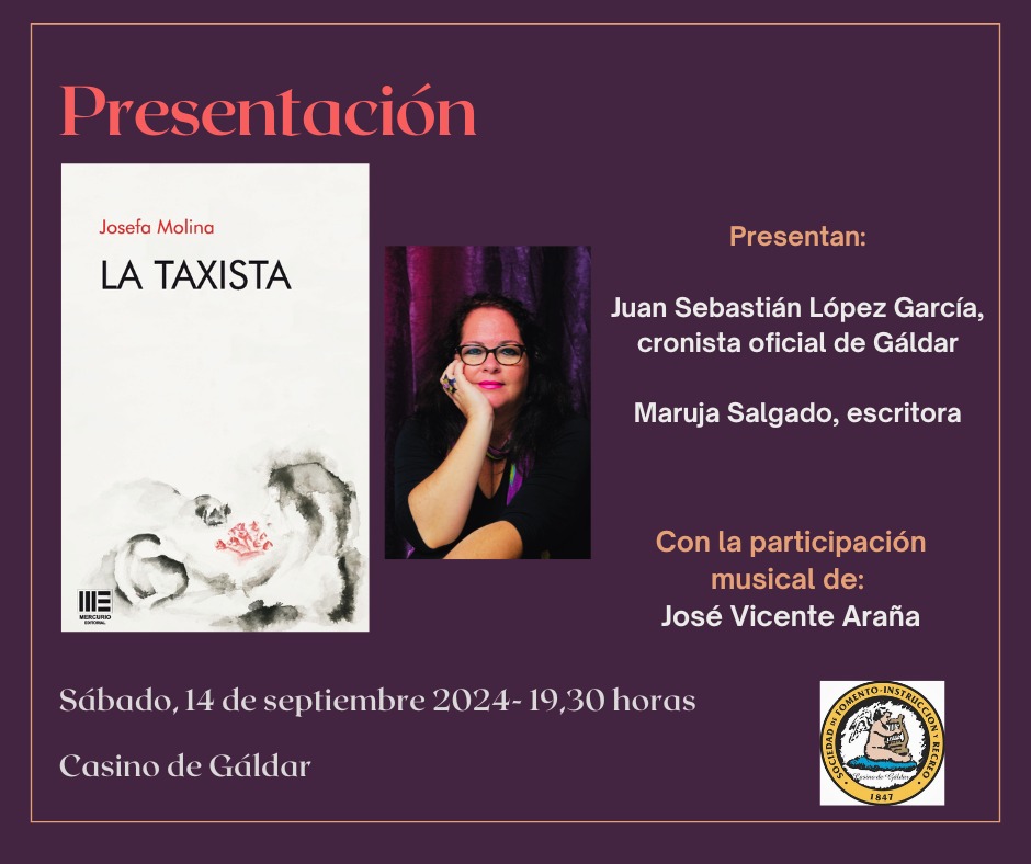 La escritora Josefa Molina presenta ‘La Taxista’, una novela ‘con altas dosis de crítica social, reivindicativa y&nbsp;feminista’