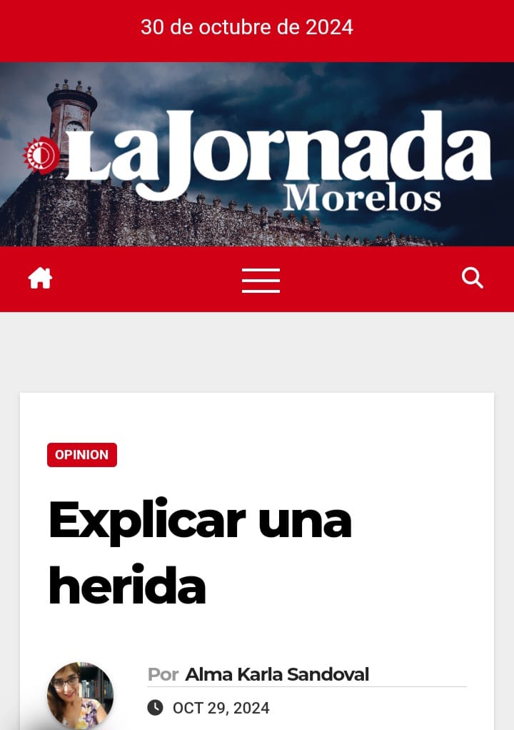 ‘Explicar una herida’ por Alma Karla&nbsp;Sandoval