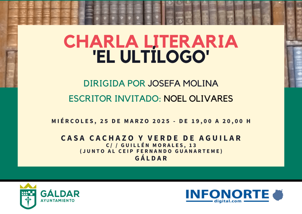 El poeta Noel Olivares, invitado a la charla literaria El Ultílogo